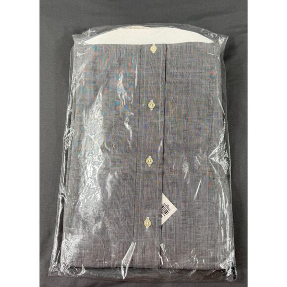 NWT Burberry London Men Shirt 16.5/35 Grey Plaid Long Sleeve Button-Up Designer - Picture 4 of 6